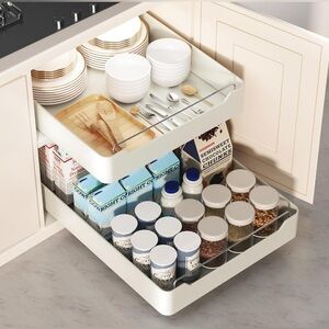 Pull Out Cabinet Organizer Fixed with Adhesive Nano Film